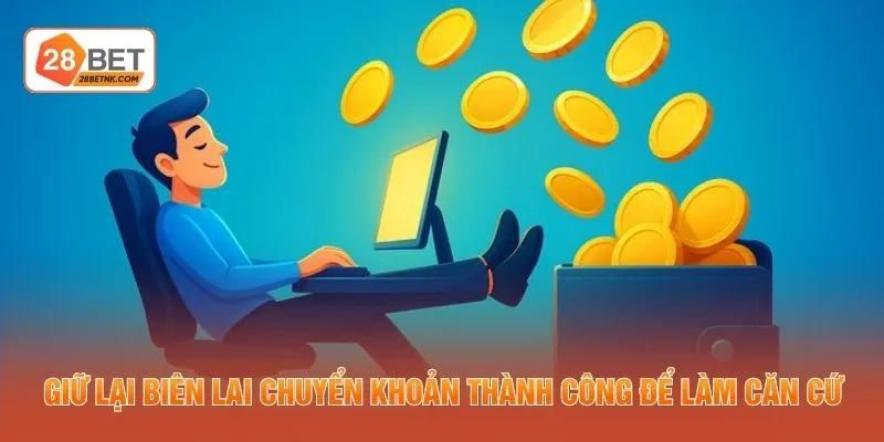 Giữ lại biên lai chuyển khoản thành công để làm căn cứ